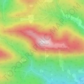 Mapa topográfico Hirschhörnlkopf, altitud, relieve