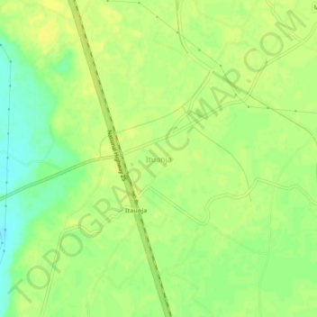 Mapa topográfico Ituanja, altitud, relieve