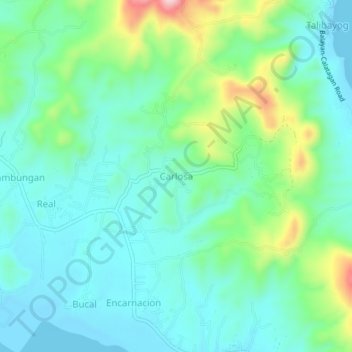 Mapa topográfico Carlosa, altitud, relieve