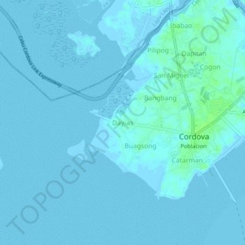 Mapa topográfico Day-as, altitud, relieve