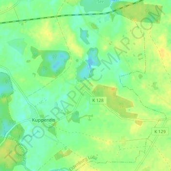 Mapa topográfico Daschow, altitud, relieve
