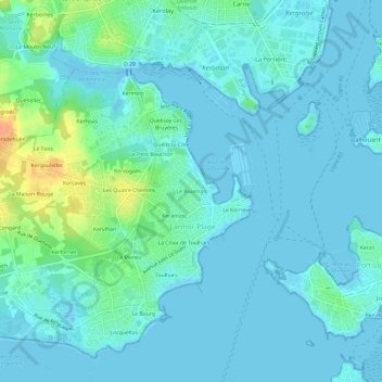 Mapa topográfico Le Bourrigo, altitud, relieve