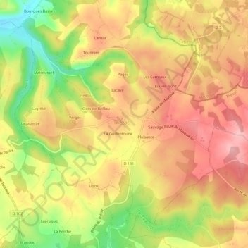 Mapa topográfico Clau de Lagleyse, altitud, relieve