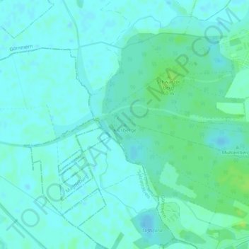 Mapa topográfico Klusberge, altitud, relieve