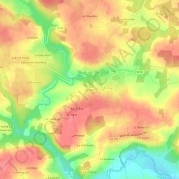 Mapa topográfico La Noë, altitud, relieve