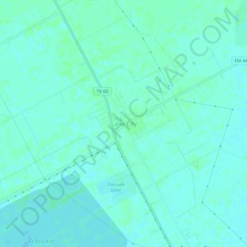 Mapa topográfico Lane City, altitud, relieve
