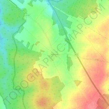 Mapa topográfico Mormant, altitud, relieve