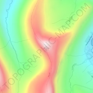 Mapa topográfico Sandfelli, altitud, relieve