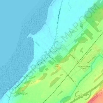 Mapa topográfico Cap-Saint-Ignace, altitud, relieve