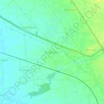 Mapa topográfico Bhago Majra, altitud, relieve
