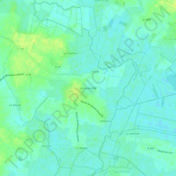 Mapa topográfico La Gauvinière, altitud, relieve