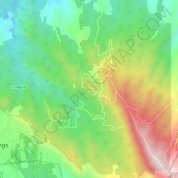 Mapa topográfico El Cerro, altitud, relieve