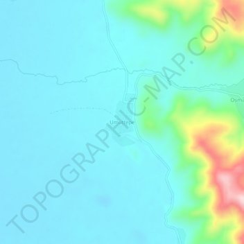 Mapa topográfico Umuttepe, altitud, relieve