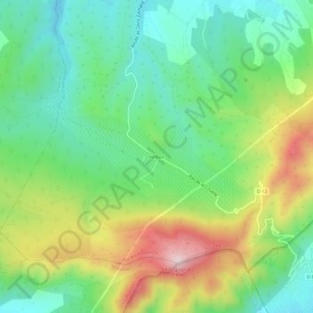 Mapa topográfico Kirbon, altitud, relieve