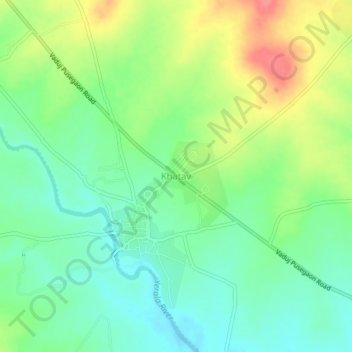 Mapa topográfico Khatav, altitud, relieve