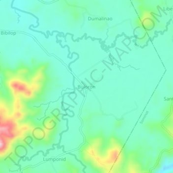 Mapa topográfico Buloron, altitud, relieve