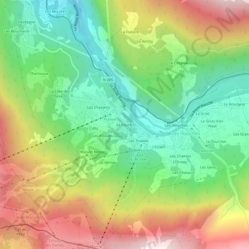 Mapa topográfico Le Fouilly, altitud, relieve
