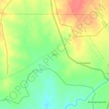 Mapa topográfico Alte, altitud, relieve