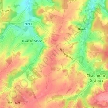 Mapa topográfico Tout-Vent, altitud, relieve