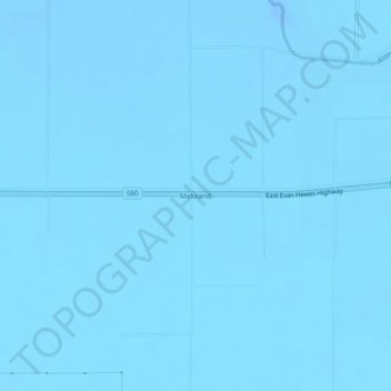 Mapa topográfico Meloland, altitud, relieve