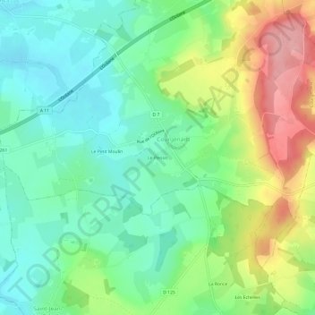 Mapa topográfico Le Plessis, altitud, relieve