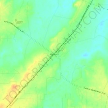 Mapa topográfico Muldoon, altitud, relieve