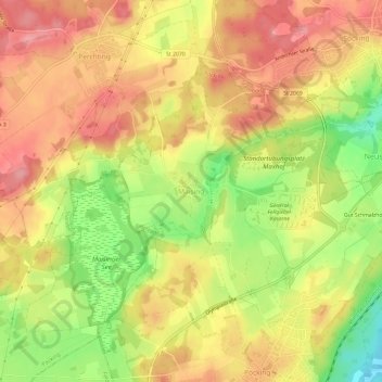 Mapa topográfico Maising, altitud, relieve