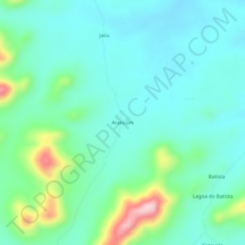Mapa topográfico Araticum, altitud, relieve
