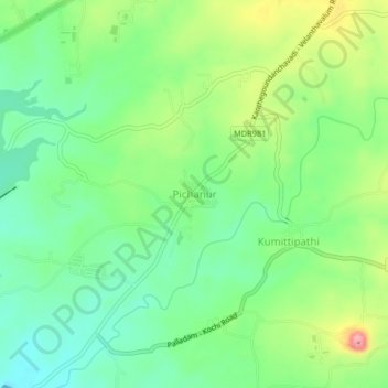 Mapa topográfico Pichanur, altitud, relieve