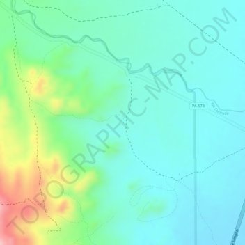 Mapa topográfico El Alpaca, altitud, relieve