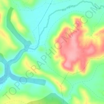Mapa topográfico El Cerrejón, altitud, relieve