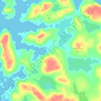 Mapa topográfico Clousta, altitud, relieve