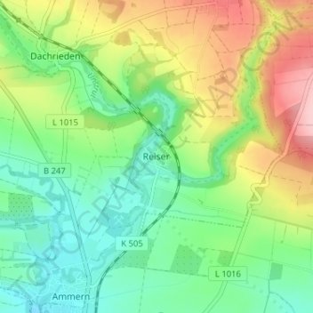 Mapa topográfico Reiser, altitud, relieve