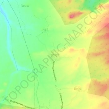 Mapa topográfico Natharkui, altitud, relieve