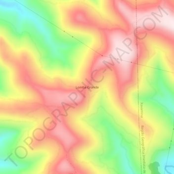 Mapa topográfico Lomba Grande, altitud, relieve
