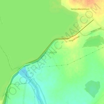 Mapa topográfico Singoor, altitud, relieve