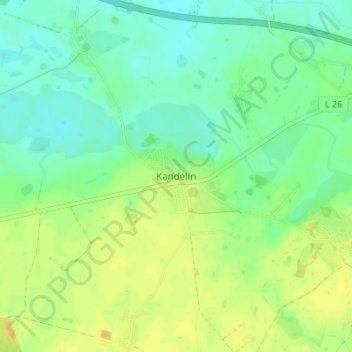 Mapa topográfico Kandelin, altitud, relieve