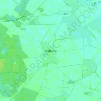 Mapa topográfico Möglenz, altitud, relieve