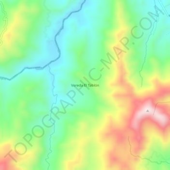 Mapa topográfico Vereda El Tablón, altitud, relieve