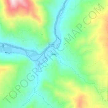 Mapa topográfico Walker, altitud, relieve