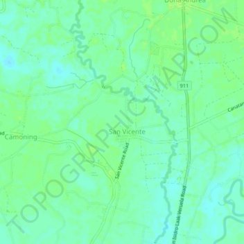 Mapa topográfico San Vicente, altitud, relieve