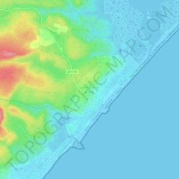 Mapa topográfico Saint-Pierre-la-Mer, altitud, relieve