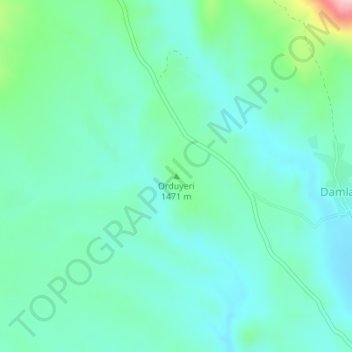 Mapa topográfico Orduyeri, altitud, relieve
