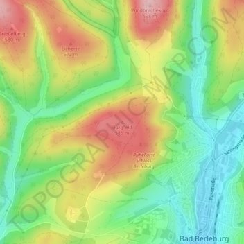 Mapa topográfico Burgfeld, altitud, relieve