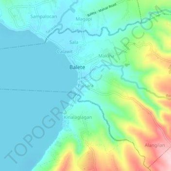 Mapa topográfico Palsara, altitud, relieve