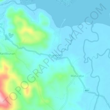 Mapa topográfico Buyabod, altitud, relieve