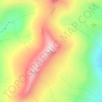 Mapa topográfico Reynsatindur, altitud, relieve