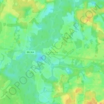 Mapa topográfico Lagoinha, altitud, relieve