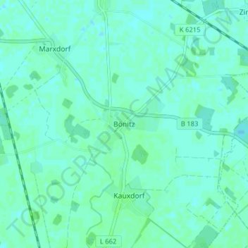 Mapa topográfico Bönitz, altitud, relieve