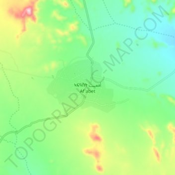 Mapa topográfico Af'abet, altitud, relieve